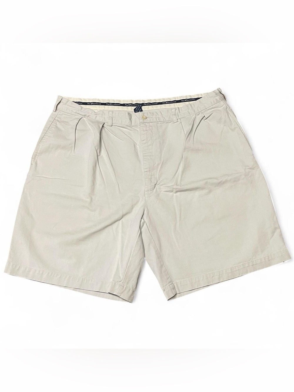 Polo Ralph Lauren Shorts Mens 40 Khaki Pleated Chino Preppy Tyler Shorts VTG 90s